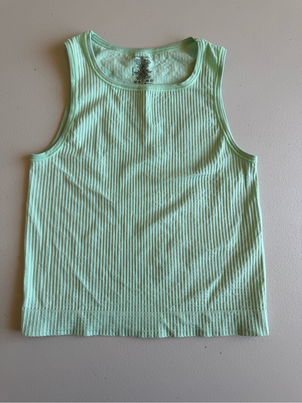 NWT Anthropologie Mint Green Ribbed Seamless Tank Top L/XL